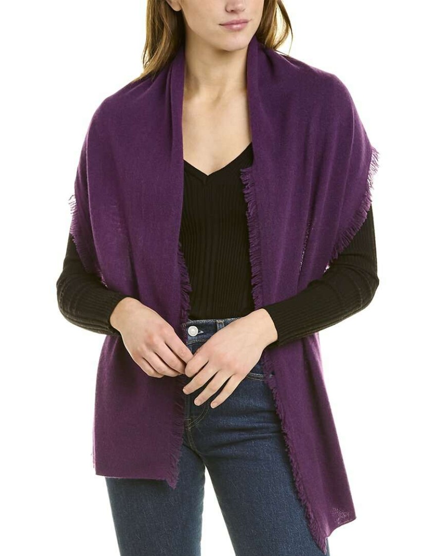 Clothing * | In2 By Incashmere Fringe Cashmere Wrap Women Purple