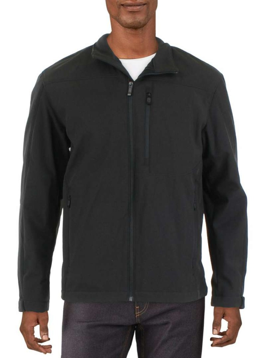 Clothing * | Weatherproof Mens Water Resistant Short Soft Shell Jacket Black