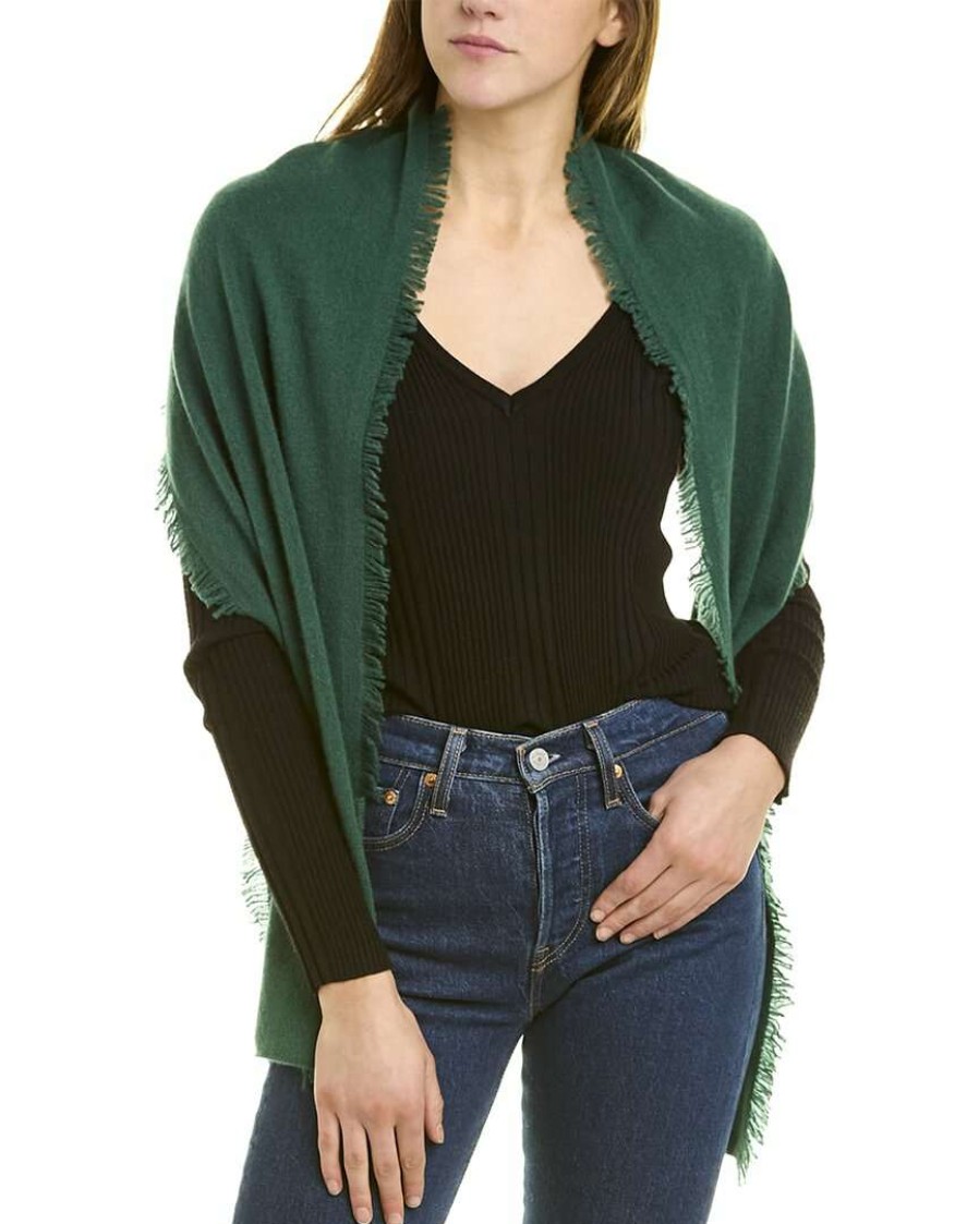 Clothing * | In2 By Incashmere Fringe Cashmere Wrap Women Green