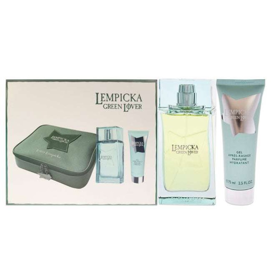 Health-Beauty * | Green Lover By Lolita Lempicka For Men 3 Pc Gift Set 3.4Oz Edt Spray, 2.5Oz After Shave Gel, Pouch