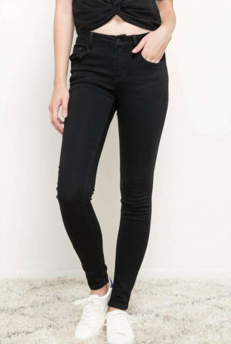 Clothing * | Mystree Stretchy Skinny Jeans In Women Black