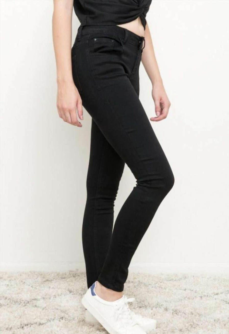 Clothing * | Mystree Stretchy Skinny Jeans In Women Black