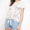 Clothing * | Mystree Lucy Tie Front Printed Top In Women Multi