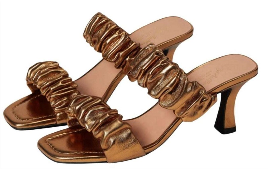 Shoes * | Seychelles Leeward Heeled Sandals In Women Gold Metallic( Bronze)