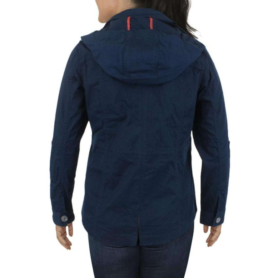 Clothing * | Weatherproof Womens Lightweight Hooded Utility Jacket Navy