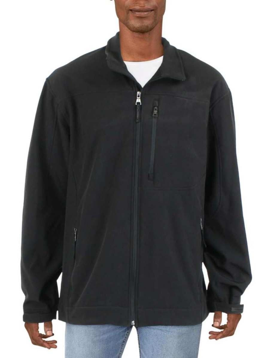 Clothing * | Weatherproof Big & Tall Mens Short Warm Soft Shell Jacket Black