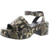 Shoes * | Seychelles Calming Influence Womens Leather Open Toe Heel Sandals Brown/Beige/Snake