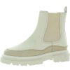 Shoes * | Seychelles Womens Leather Lugged Sole Mid-Calf Boots Cream