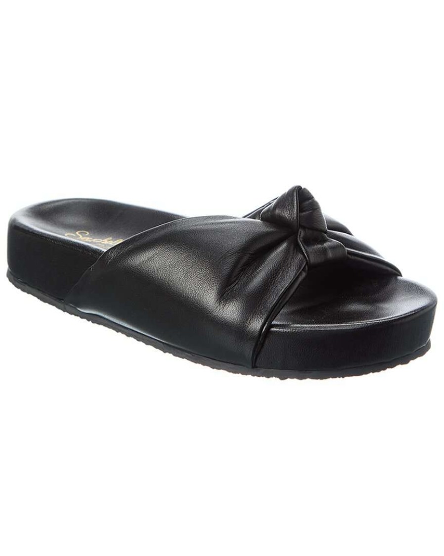 Shoes * | Seychelles Set The Tone Leather Sandal Women Black