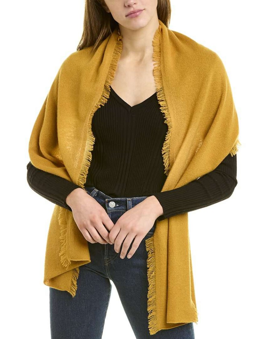 Clothing * | In2 By Incashmere Fringe Cashmere Wrap Women Yellow