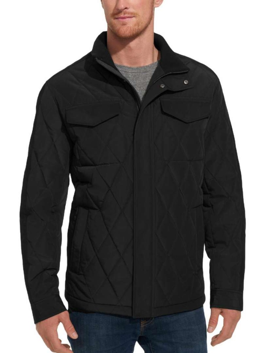 Clothing * | Weatherproof Mens Quilted Warm Soft Shell Jacket Black