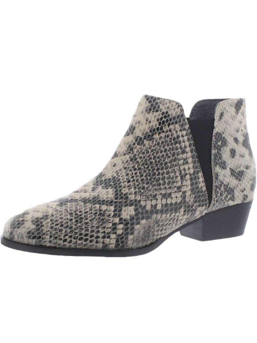 Shoes * | Seychelles Waiting For You Womens Leather Almond Toe Chelsea Boots Python/Black/White