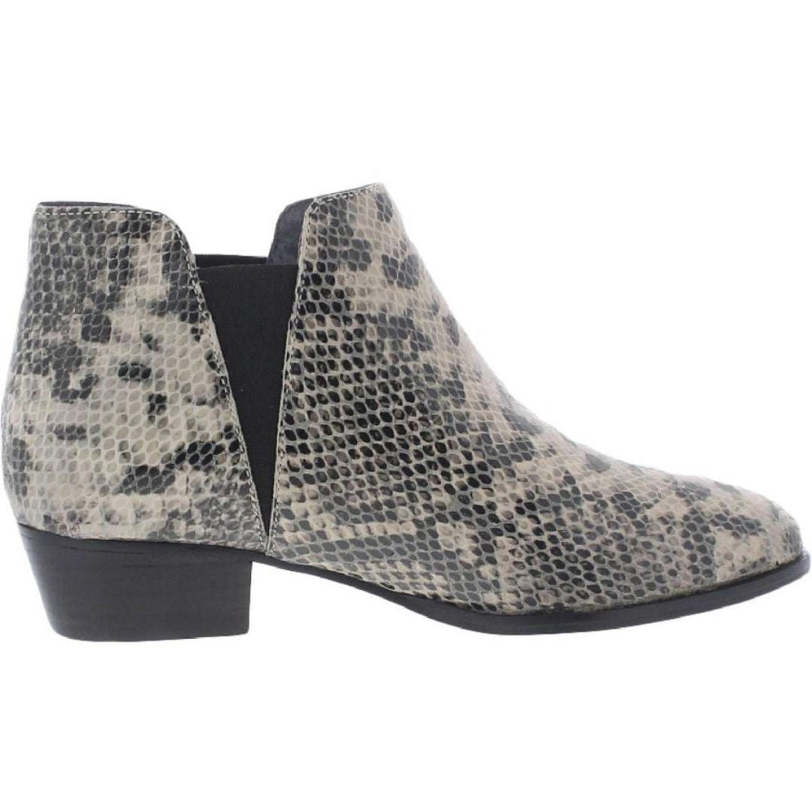 Shoes * | Seychelles Waiting For You Womens Leather Almond Toe Chelsea Boots Python/Black/White