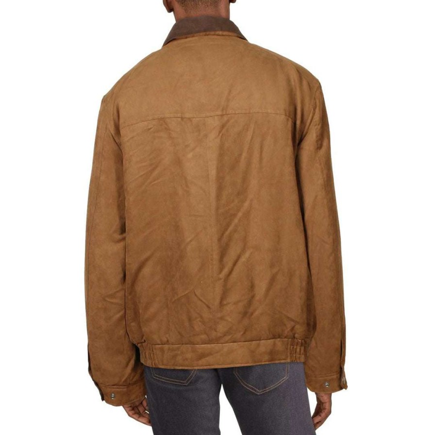 Clothing * | Weatherproof Mens Faux Suede Short Bomber Jacket