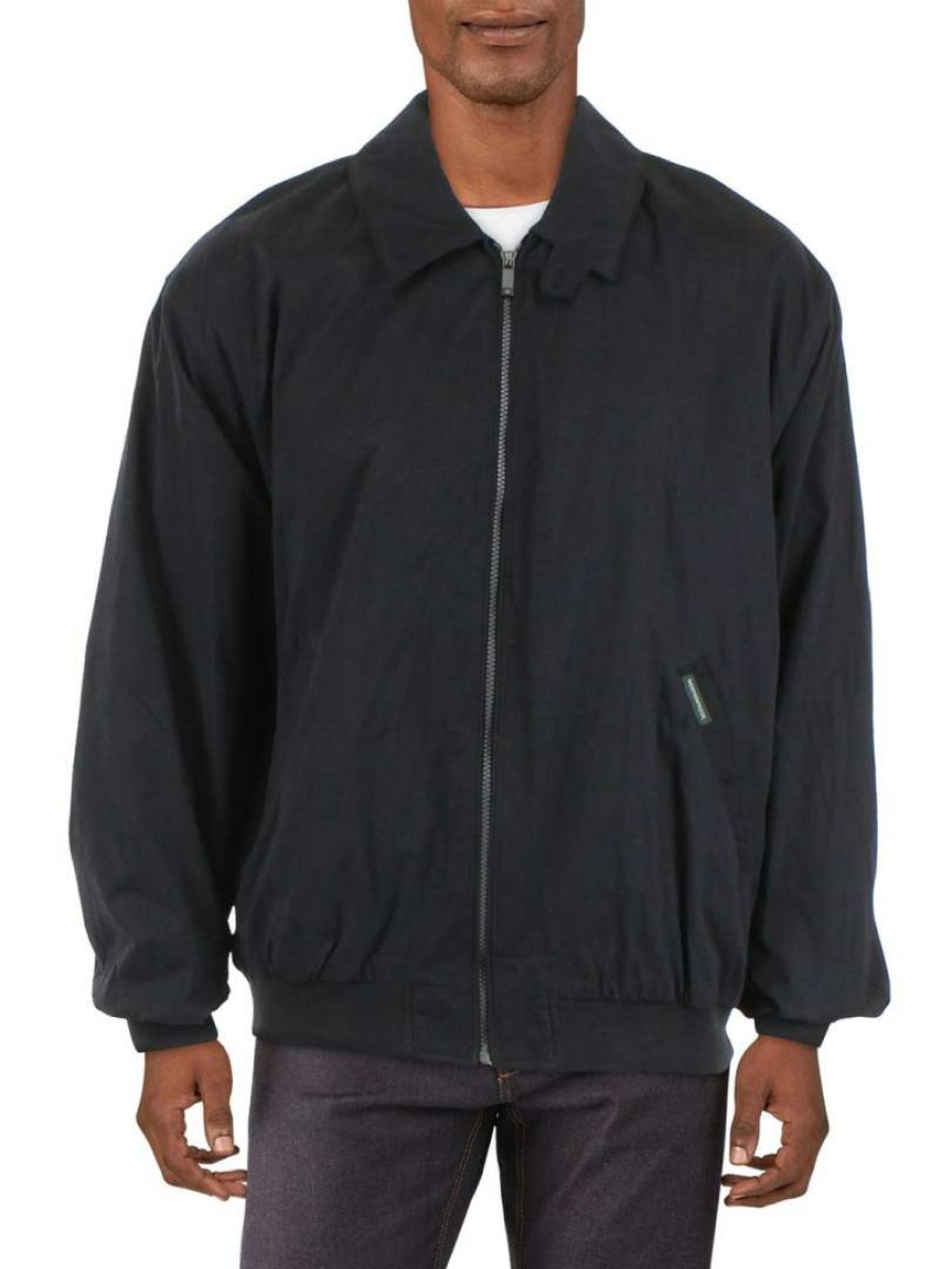 Clothing * | Weatherproof Mens Water Repellent Short Bomber Jacket Black