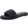 Shoes * | Seychelles Womens Faux Leather Woven Slide Sandals Black