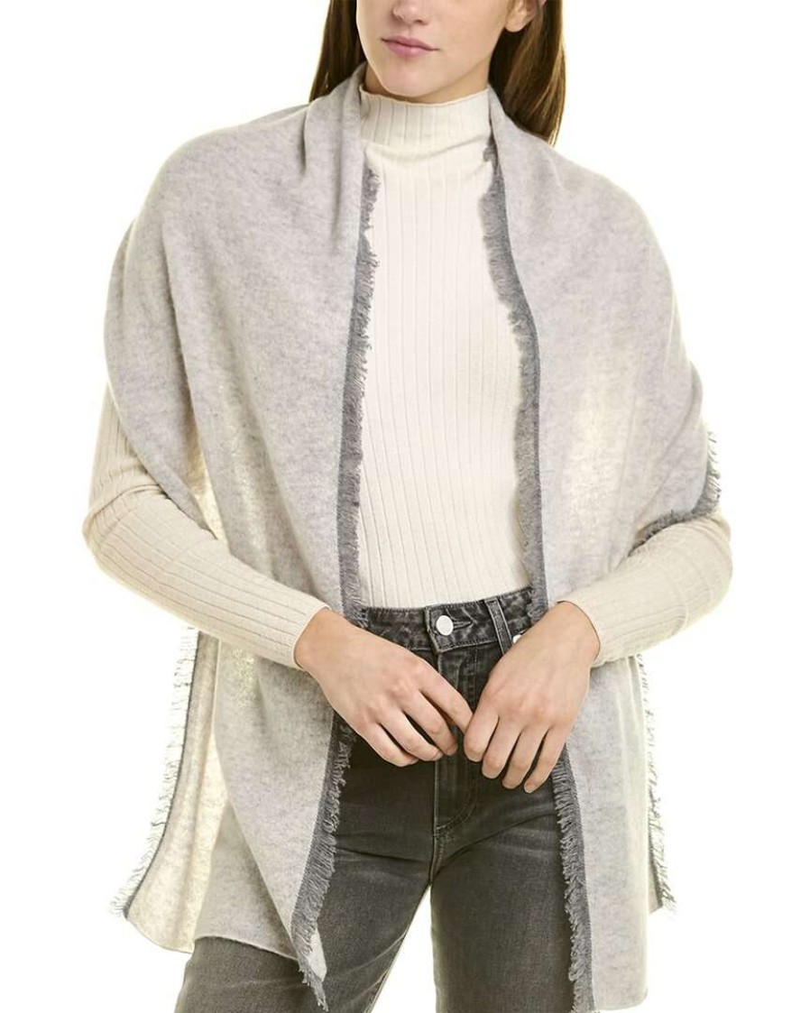 Clothing * | In2 By Incashmere Fringe Cashmere Wrap Women Grey