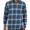 Clothing * | Weatherproof Mens Flannel Plaid Button-Down Shirt Navy/Green Plaid