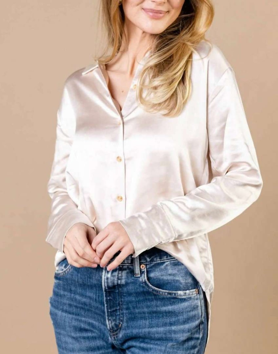 Clothing * | Mystree Button Down Shirt In Women Ivory