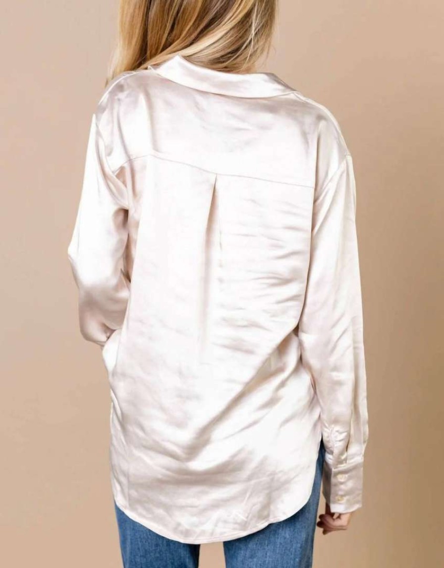 Clothing * | Mystree Button Down Shirt In Women Ivory