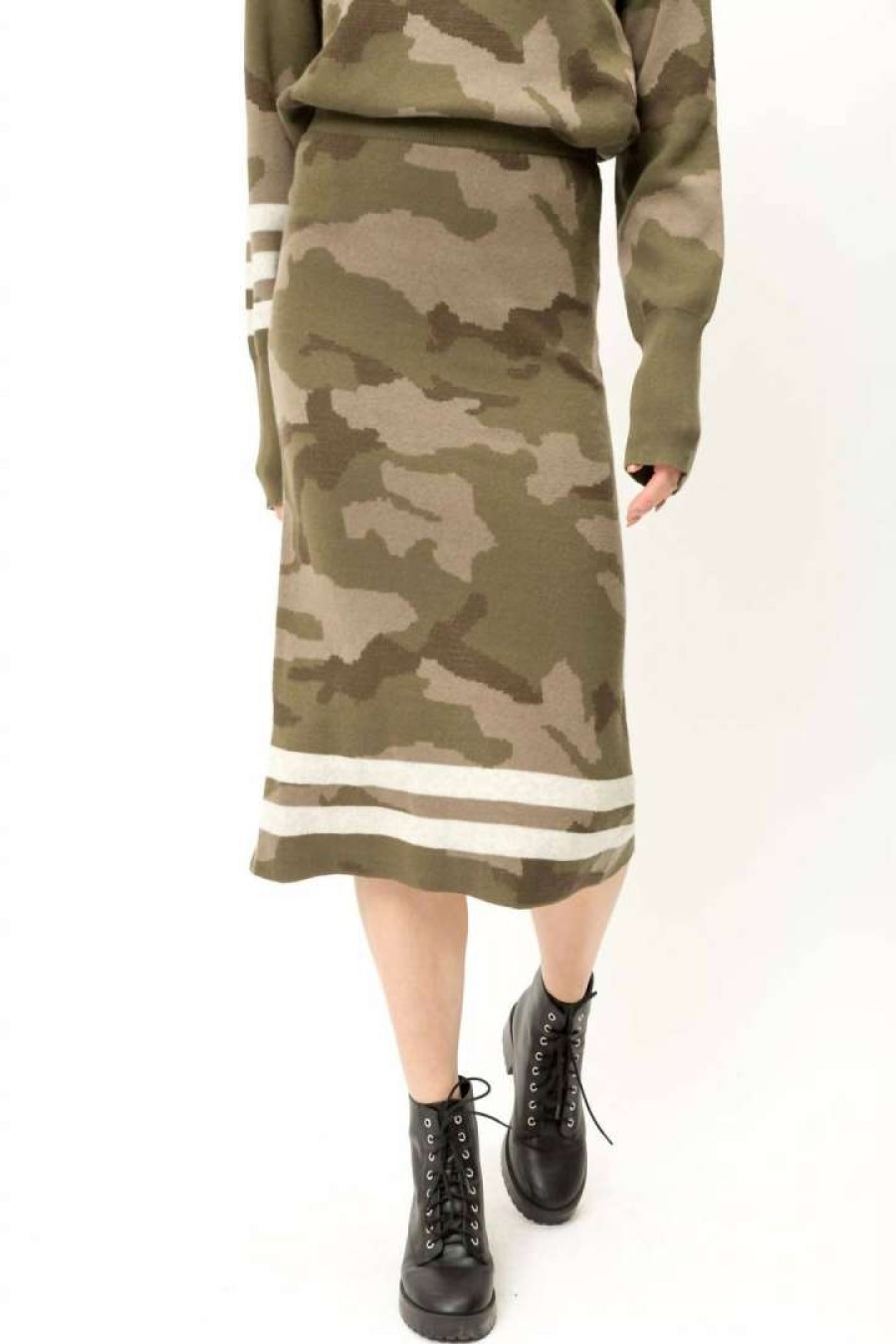 Clothing * | Mystree Sweater Skirt In Women Camo