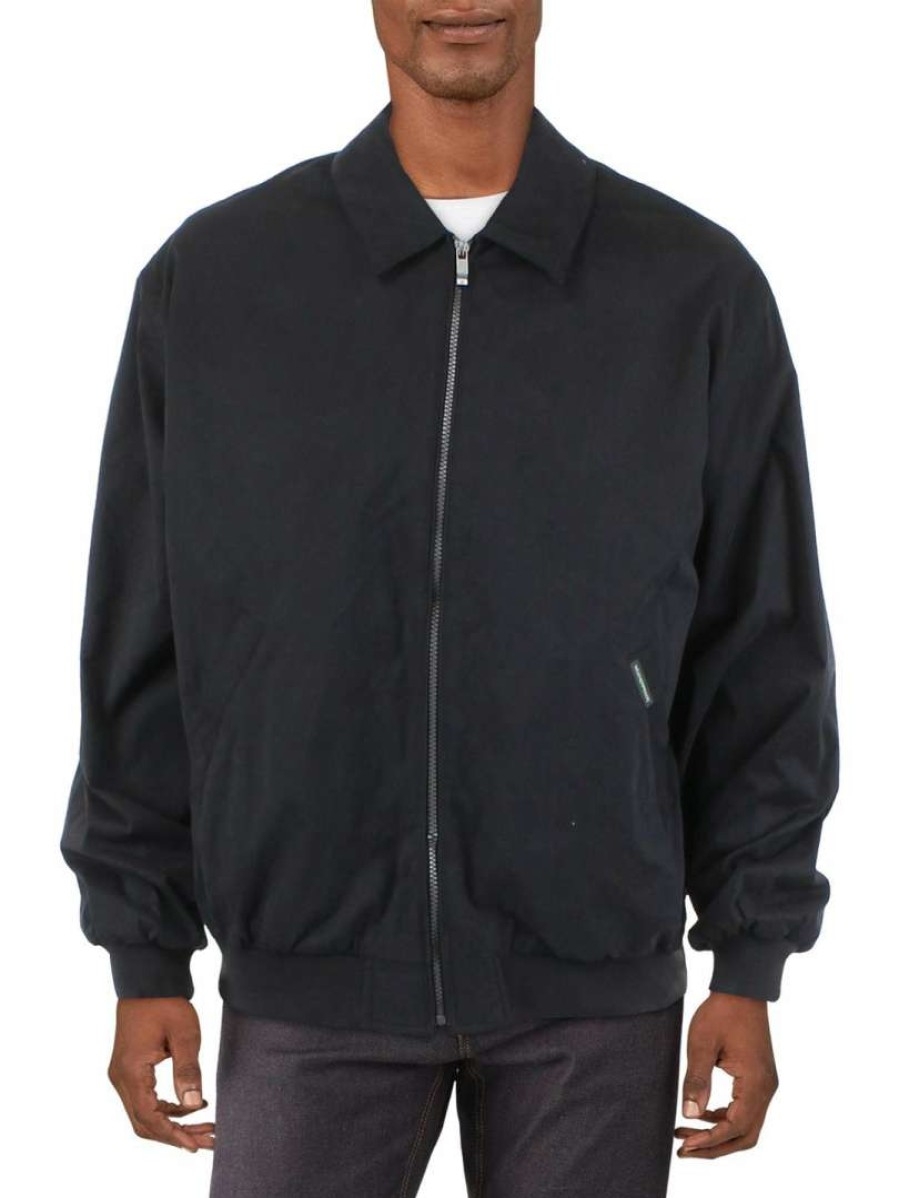 Clothing * | Weatherproof Mens Short Outerwear Bomber Jacket Black