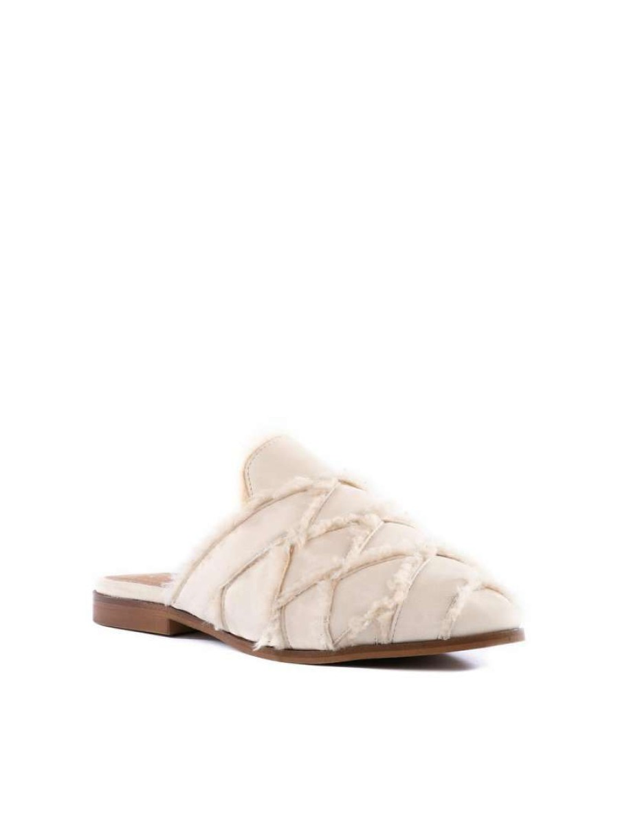 Shoes * | Seychelles Survival Cozy Womens Leather Slip On Mules Off White