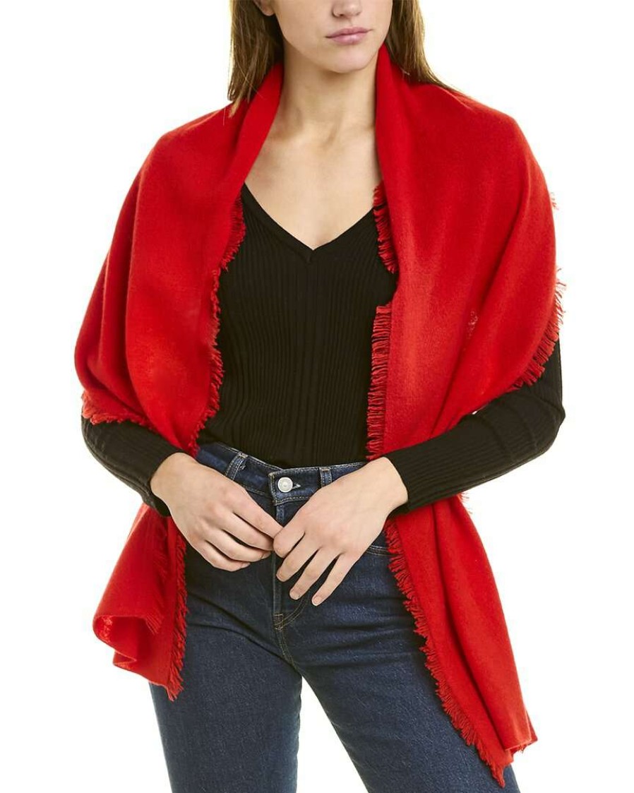 Clothing * | In2 By Incashmere Fringe Cashmere Wrap Women Red